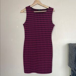Eclipse Pink and Black Houndstooth Dress